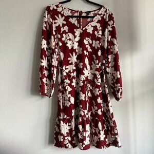 Ann Taylor Factory Floral Long Sleeve Dress